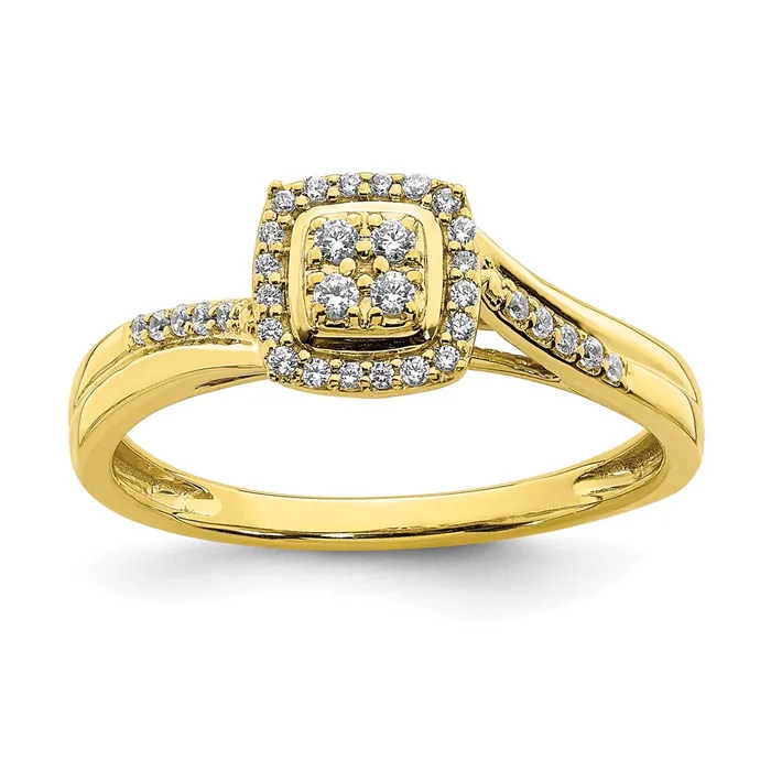 10k Yellow Gold Real Diamond Engagement Ring Goldia Rings