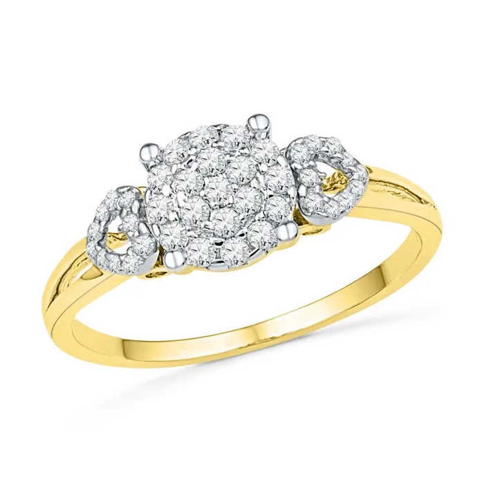 10k Yellow Gold Round Diamond Concentric Cluster Heart Ring 13 Cttw gndatlanta Rings 10k Yellow Gold Round Diamond Concentric Cluster Heart Ring 13 Cttw gndatlanta Rings