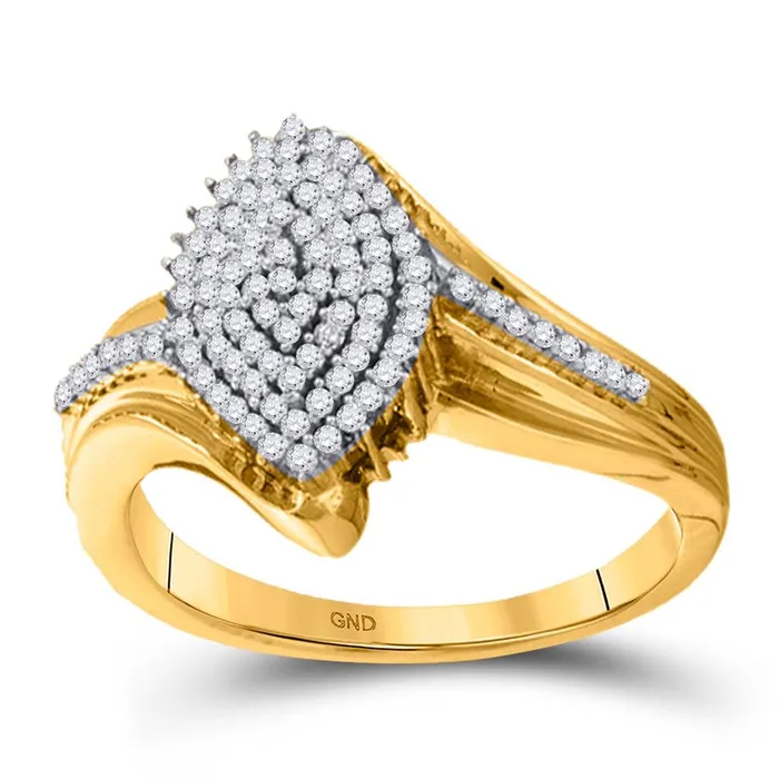 10k Yellow Gold Round Diamond Oval Cluster Ring 13 Cttw gndatlanta Rings 10k Yellow Gold Round Diamond Oval Cluster Ring 13 Cttw gndatlanta Rings