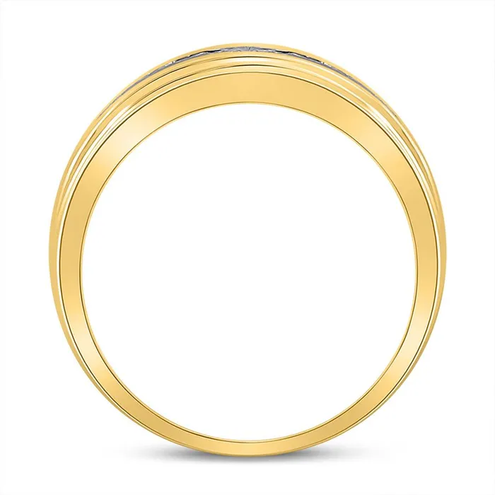 10k Yellow Gold Round Diamond Wedding Single Row Band Ring 12 Cttw gndatlanta Rings