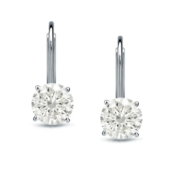 14k Gold 12 Carat TDW REAL Diamond Leverback Dangle Earrings Perfect Gift Goldiacom Earrings