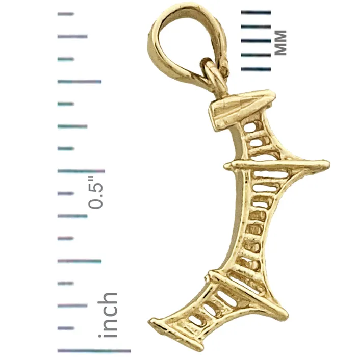 14K Gold 3D Mackinac Bridge Charm Goldia Charm Necklaces