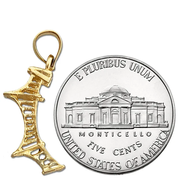 14K Gold 3D Mackinac Bridge Charm Goldia Charm Necklaces