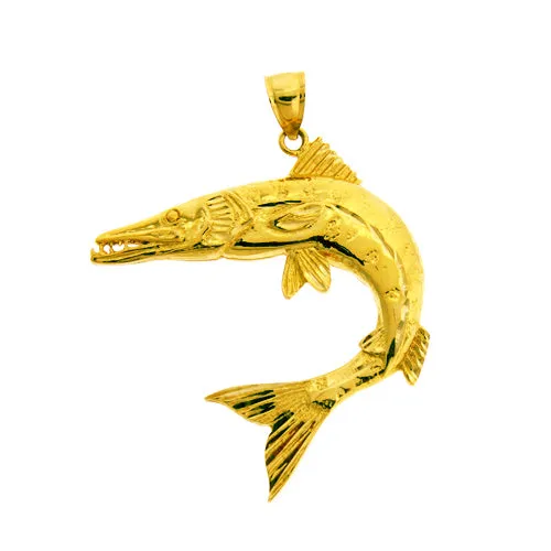 14K Gold 44MM Fish Pendant Goldia Necklaces
