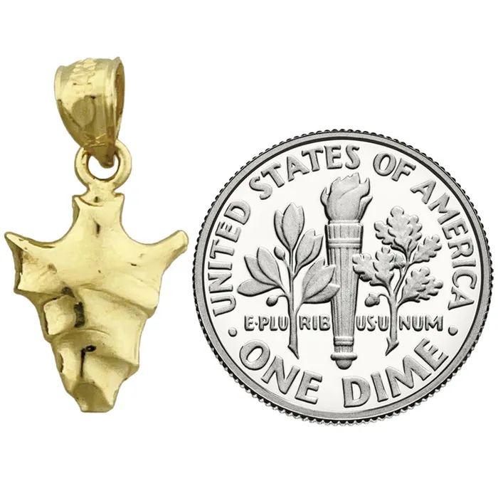 14K Gold Arrowhead Charm Goldia Charm Necklaces