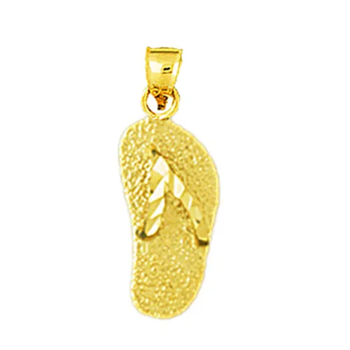 14K Gold Short Flip Flop Charm Goldia Charm Necklaces