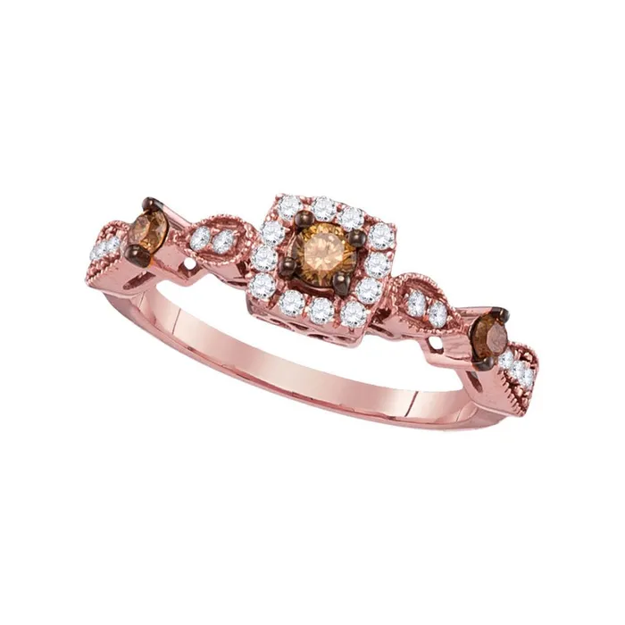 14k Rose Gold Round Brown Diamond Solitaire Bridal Engagement Ring 12 Cttw gndatlanta Rings 14k Rose Gold Round Brown Diamond Solitaire Bridal Engagement Ring 12 Cttw gndatlanta Rings
