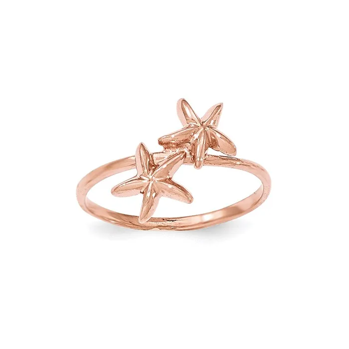 14k Rose Gold Starfish Ring Goldia Rings
