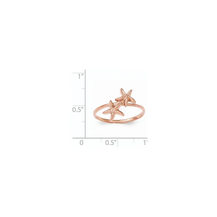 14k Rose Gold Starfish Ring Goldia Rings