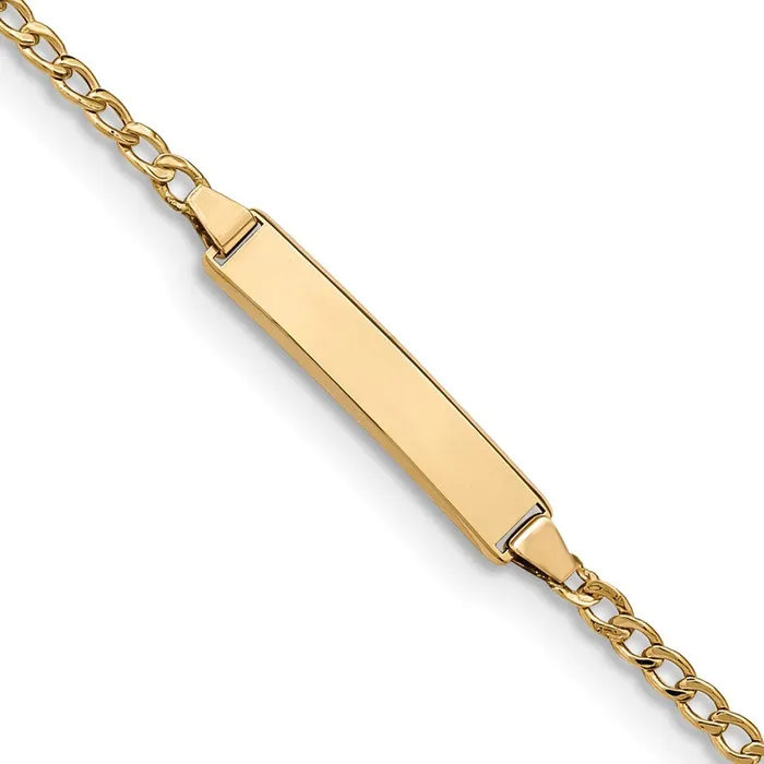 14k SemiSolid Polished Cuban ID Bracelet MDS Bracelets