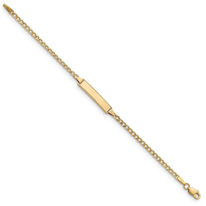 14k SemiSolid Polished Cuban ID Bracelet MDS Bracelets