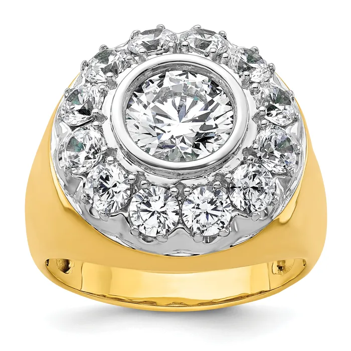 14k TwoTone 2 12 Ct Lab Grown Diamond VSSI G Mens Cluster Ring Goldia Rings 14k TwoTone 2 12 Ct Lab Grown Diamond VSSI G Mens Cluster Ring Goldia Rings