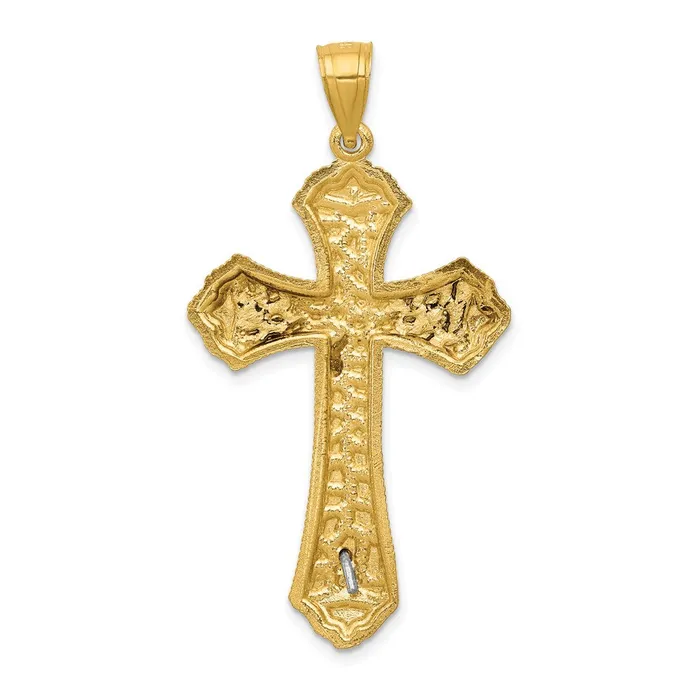 14k Twotone Gold Diamondcut Passion Crucifix Pendant Goldia Rings