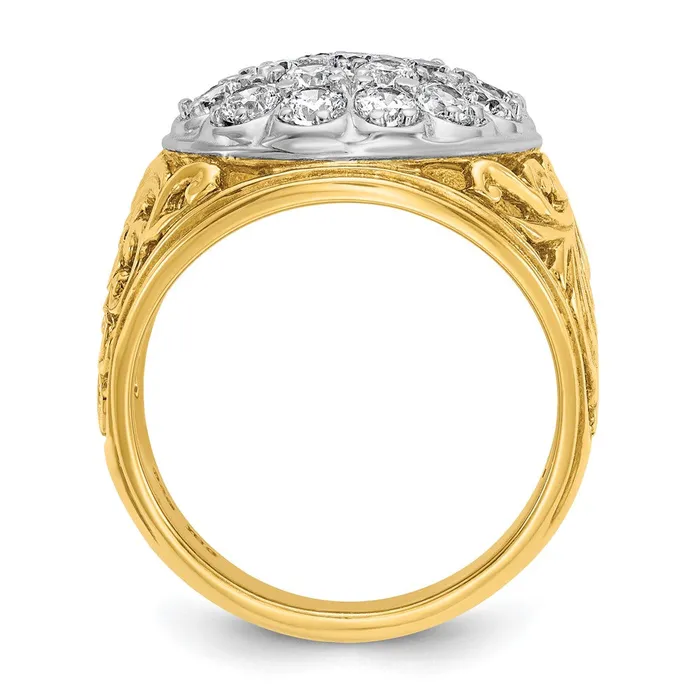 14k Twotone Gold Mens 20 carat Lab Diamond Cluster Complete Ring Goldia Rings 14k Twotone Gold Mens 20 carat Lab Diamond Cluster Complete Ring Goldia Rings
