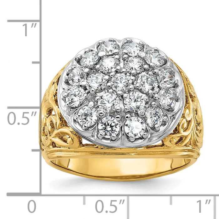 14k Twotone Gold Mens 20 carat Lab Diamond Cluster Complete Ring Goldia Rings 14k Twotone Gold Mens 20 carat Lab Diamond Cluster Complete Ring Goldia Rings