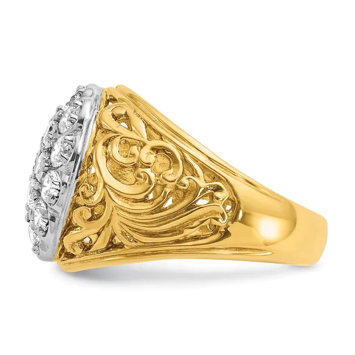 14k Twotone Gold Mens 20 carat Lab Diamond Cluster Complete Ring Goldia Rings 14k Twotone Gold Mens 20 carat Lab Diamond Cluster Complete Ring Goldia Rings