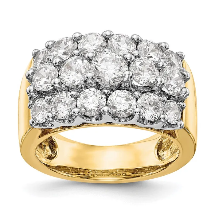 14K TwoTone Gold Real Diamond Band goldiaca Rings