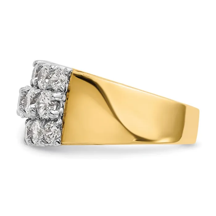 14K TwoTone Gold Real Diamond Band goldiaca Rings