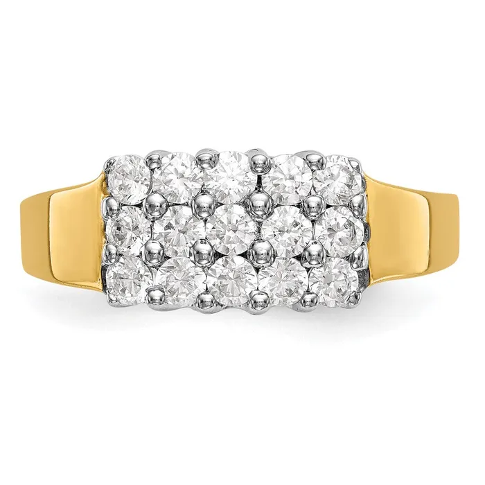 14K TwoTone Gold Real Diamond Band goldiaca Rings