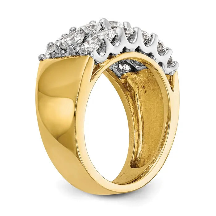 14K TwoTone Gold Real Diamond Band goldiaca Rings
