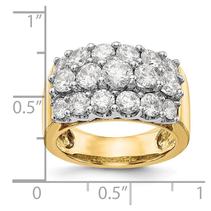 14K TwoTone Gold Real Diamond Band goldiaca Rings