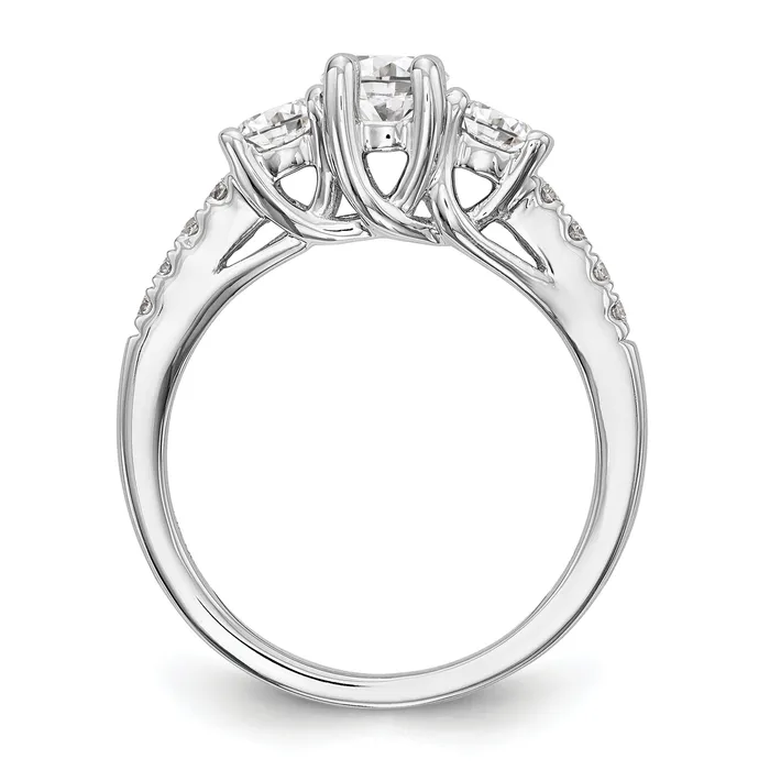 14k White Gold 1 15 Ct Lab Grown Diamond VSSI G Three Stone Engagement Ring Goldia Rings