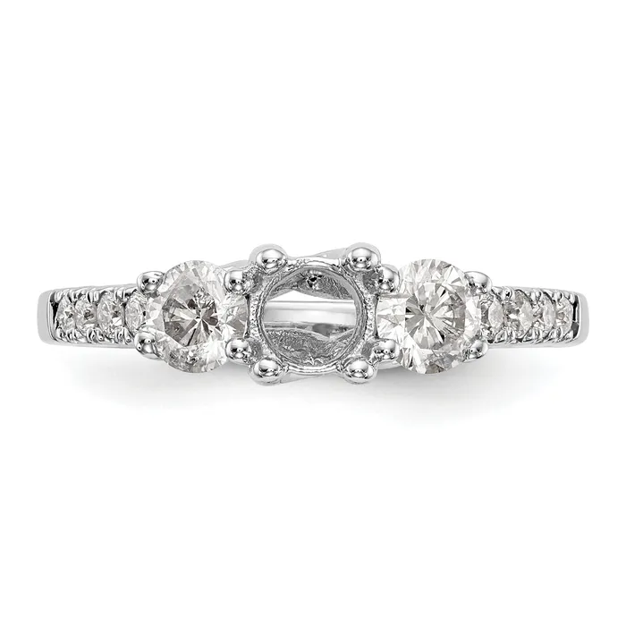 14k White Gold 1 15 Ct Lab Grown Diamond VSSI G Three Stone Engagement Ring Goldia Rings