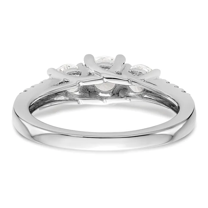 14k White Gold 1 15 Ct Lab Grown Diamond VSSI G Three Stone Engagement Ring Goldia Rings