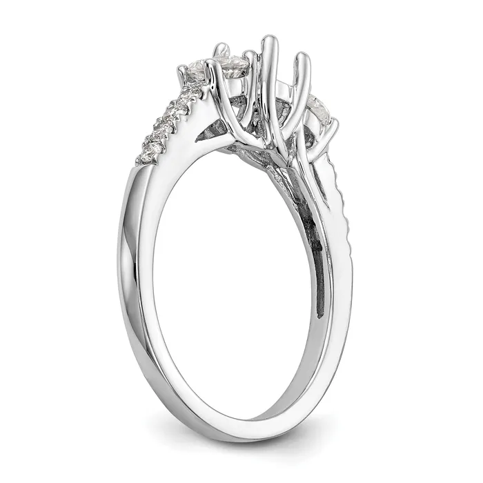 14k White Gold 1 15 Ct Lab Grown Diamond VSSI G Three Stone Engagement Ring Goldia Rings