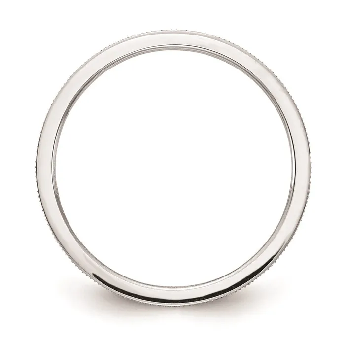 14K White Gold 12mm Line Pattern Stackable Band Goldia Rings