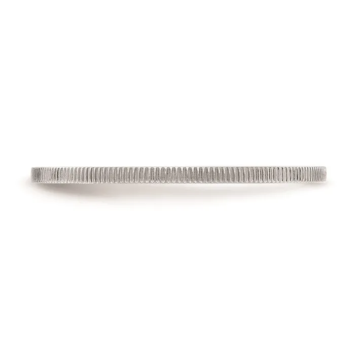 14K White Gold 12mm Line Pattern Stackable Band Goldia Rings