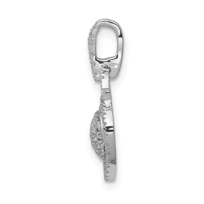 14k White Gold 15ct Real Diamond Fancy Heart Pendant Goldia Necklaces