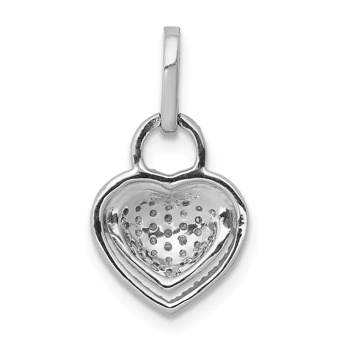 14k White Gold 15ct Real Diamond Fancy Heart Pendant Goldia Necklaces