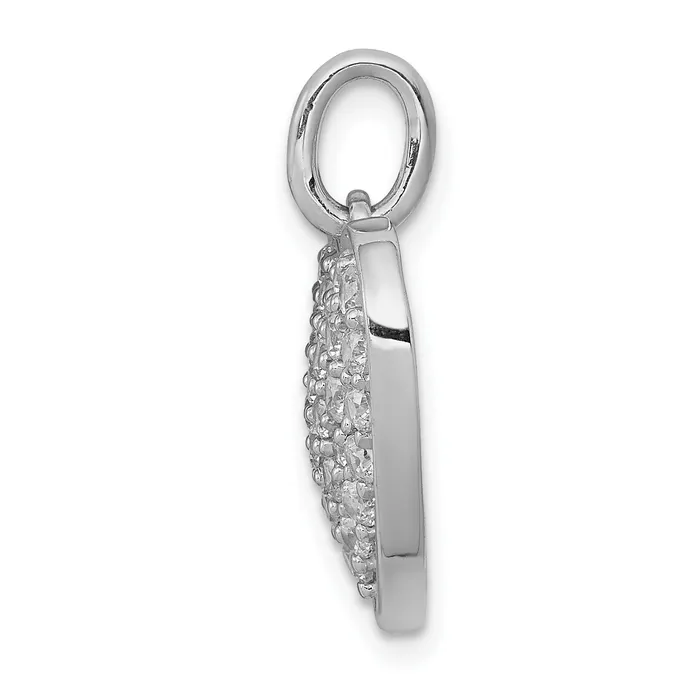 14k White Gold 1 Ct Lab Grown Diamond VSSI G Cluster Heart Pendant Goldia Necklaces