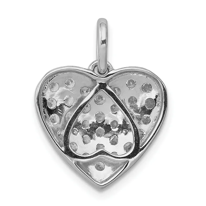 14k White Gold 1 Ct Lab Grown Diamond VSSI G Cluster Heart Pendant Goldia Necklaces
