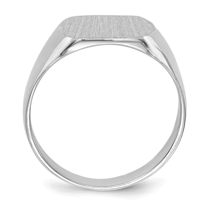 14k White Gold 100x120mm Closed Back Signet Ring Goldia Rings