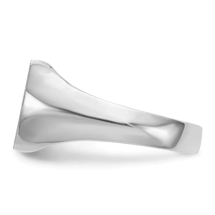 14k White Gold 100x120mm Closed Back Signet Ring Goldia Rings