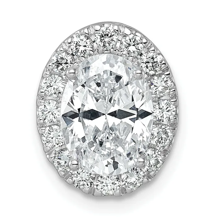 14k White Gold 2 12 Ct Lab Grown Diamond VSSI G Halo Chain Slide Pendant Goldia Necklaces