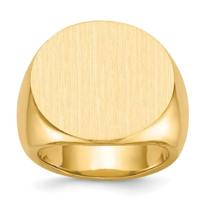 14K White Gold 205x210mm Closed Back Mens Signet Ring Goldia Rings