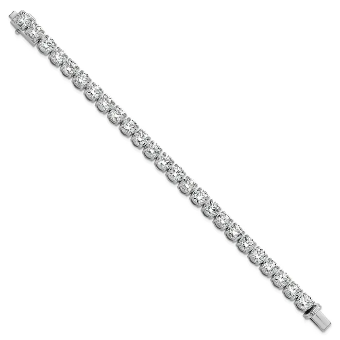 14k White Gold 25 Ct Lab Grown Diamond VSSI G Tennis Bracelet Goldia Bracelets