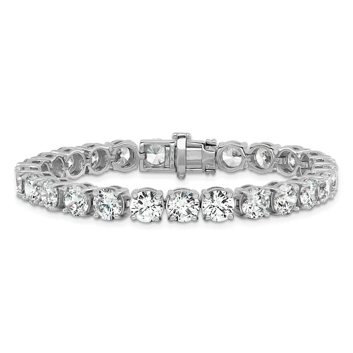 14k White Gold 25 Ct Lab Grown Diamond VSSI G Tennis Bracelet Goldia Bracelets
