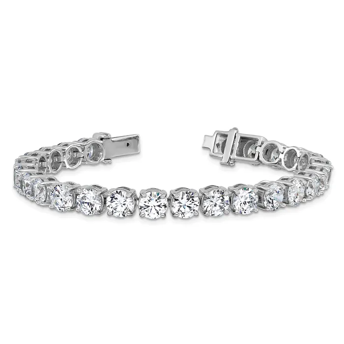 14k White Gold 25 Ct Lab Grown Diamond VSSI G Tennis Bracelet Goldia Bracelets