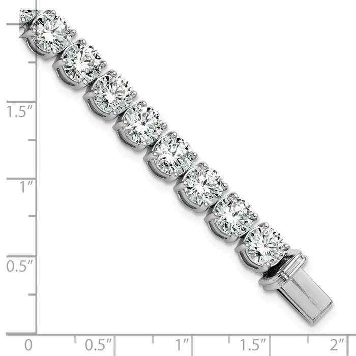 14k White Gold 25 Ct Lab Grown Diamond VSSI G Tennis Bracelet Goldia Bracelets