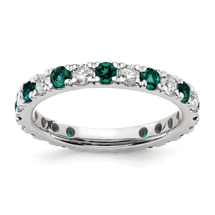 14k White Gold 34 Ct Lab Grown Diamond VSSI G and Lab Created Alexandrite Eternity Band Ring Goldia Rings 14k White Gold 34 Ct Lab Grown Diamond VSSI G and Lab Created Alexandrite Eternity Band Ring Goldia Rings