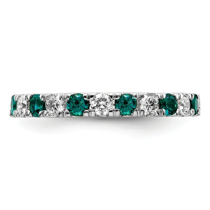 14k White Gold 34 Ct Lab Grown Diamond VSSI G and Lab Created Alexandrite Eternity Band Ring Goldia Rings