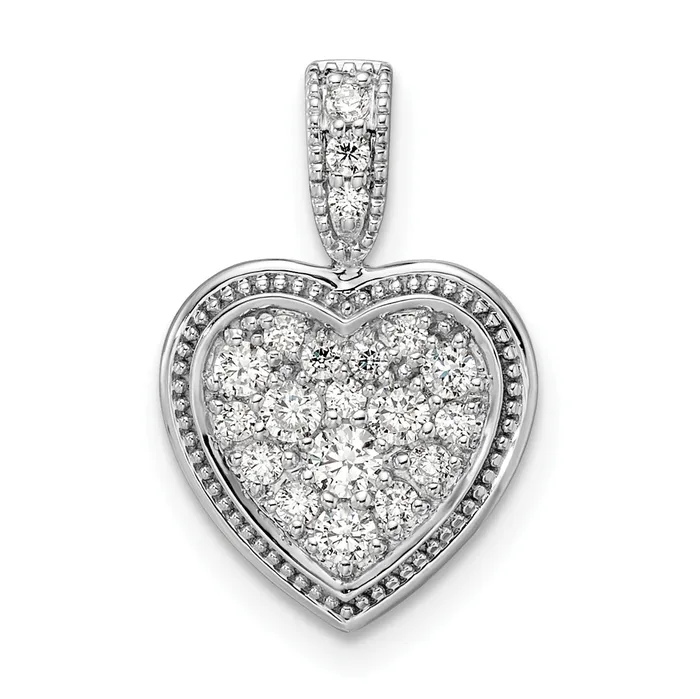 14k White Gold 38 Ct Lab Grown Diamond VSSI G Framed Heart Pendant Goldia Necklaces 14k White Gold 38 Ct Lab Grown Diamond VSSI G Framed Heart Pendant Goldia Necklaces
