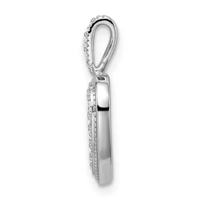 14k White Gold 38 Ct Lab Grown Diamond VSSI G Framed Heart Pendant Goldia Necklaces