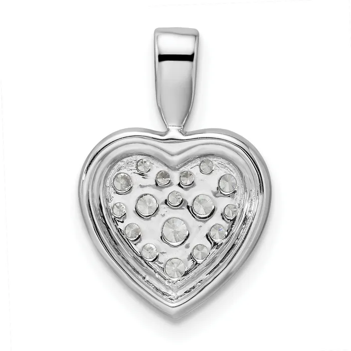 14k White Gold 38 Ct Lab Grown Diamond VSSI G Framed Heart Pendant Goldia Necklaces