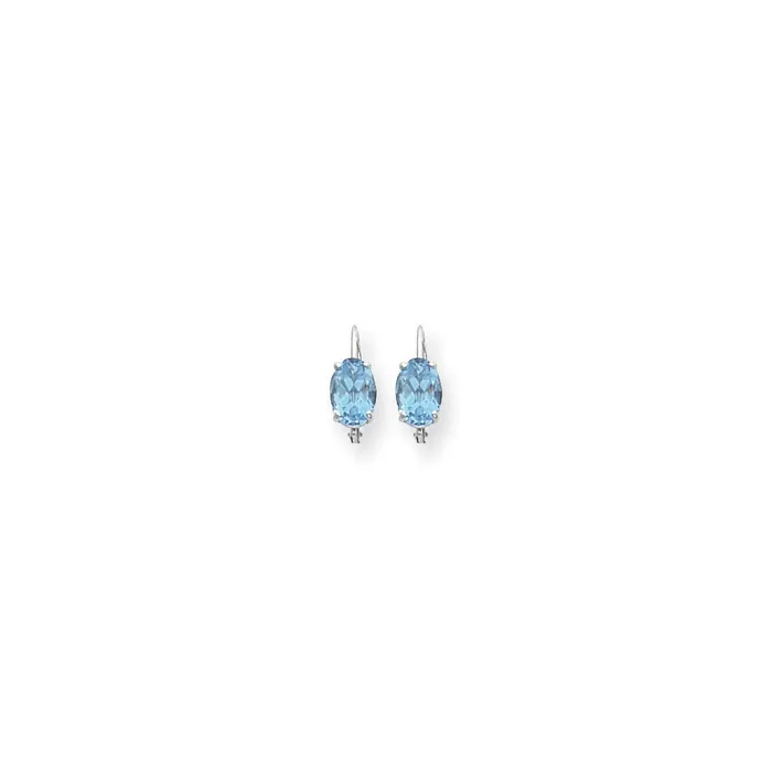 14k White Gold 7x5mm Oval Blue Topaz Checker leverback Earrings Goldia Earrings 14k White Gold 7x5mm Oval Blue Topaz Checker leverback Earrings Goldia Earrings