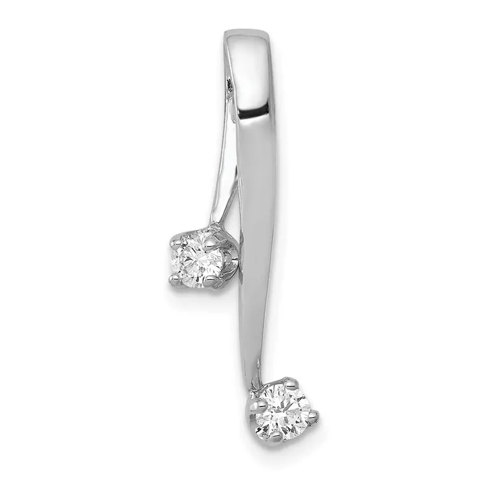 14k White Gold AAA 2 30mm Diamond Chain Slide Goldiacom Necklaces